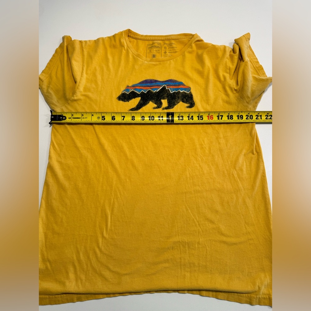 Patagonia Fitz Roy Bear Organic Cotton Slim Fit T-Shirt Yellow Men’s Large - Picture 6 of 7